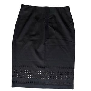 Black stretch pencil skirt